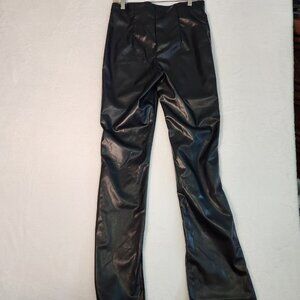 Divided Black Vegan Faux Flared Leather Pants Leggings Size 8